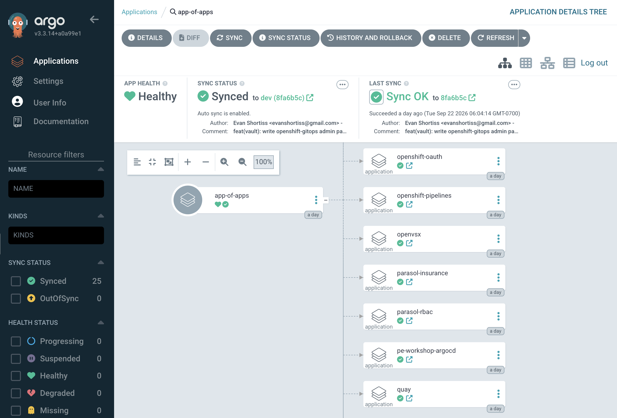 The app-of-apps in Argo CD - this is managing your lab environment