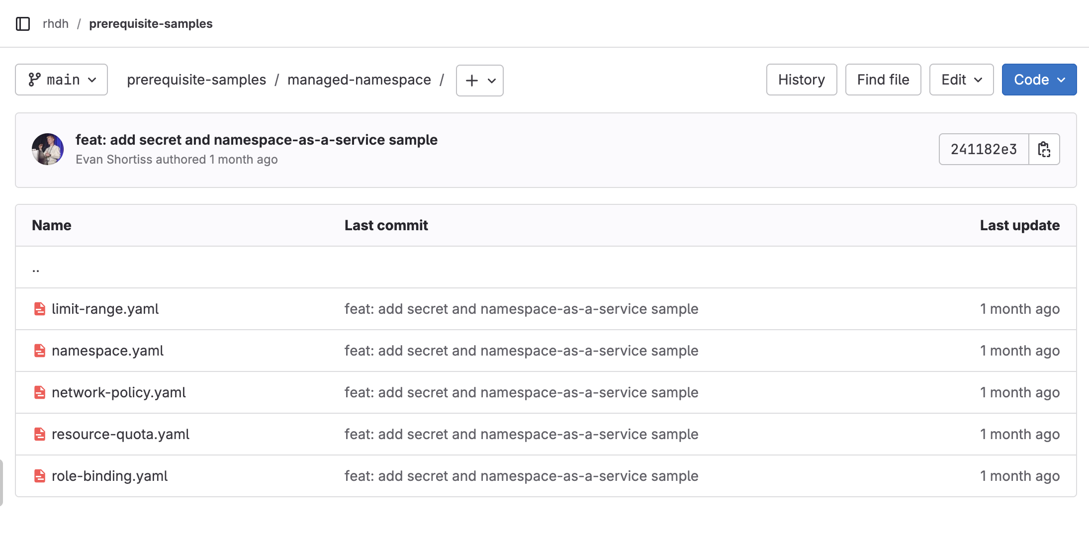 Namespace as a Service files in GitLab