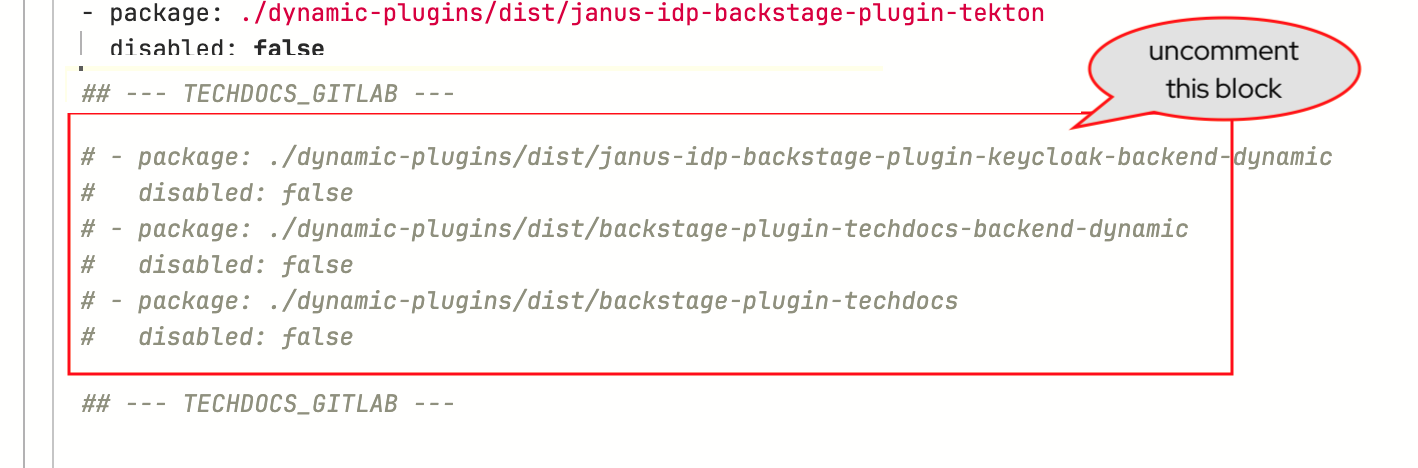 TechDocs and GitLab dynamic plugins