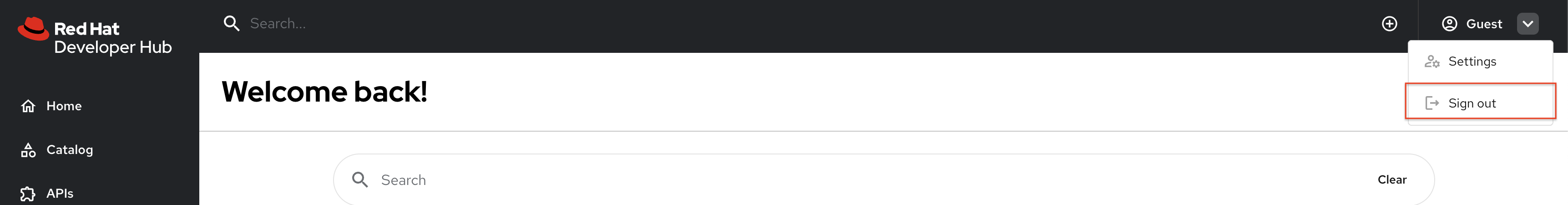 rhdh title logout