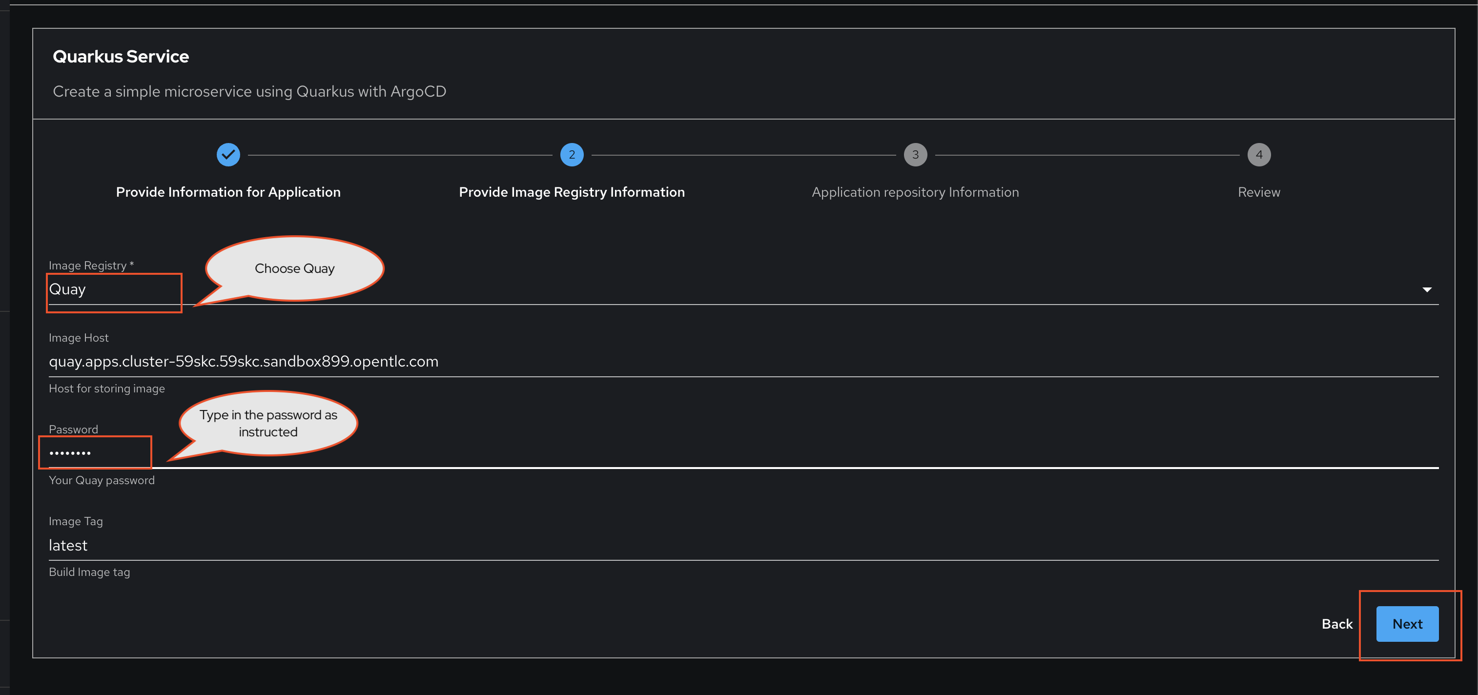 quarkus service step2