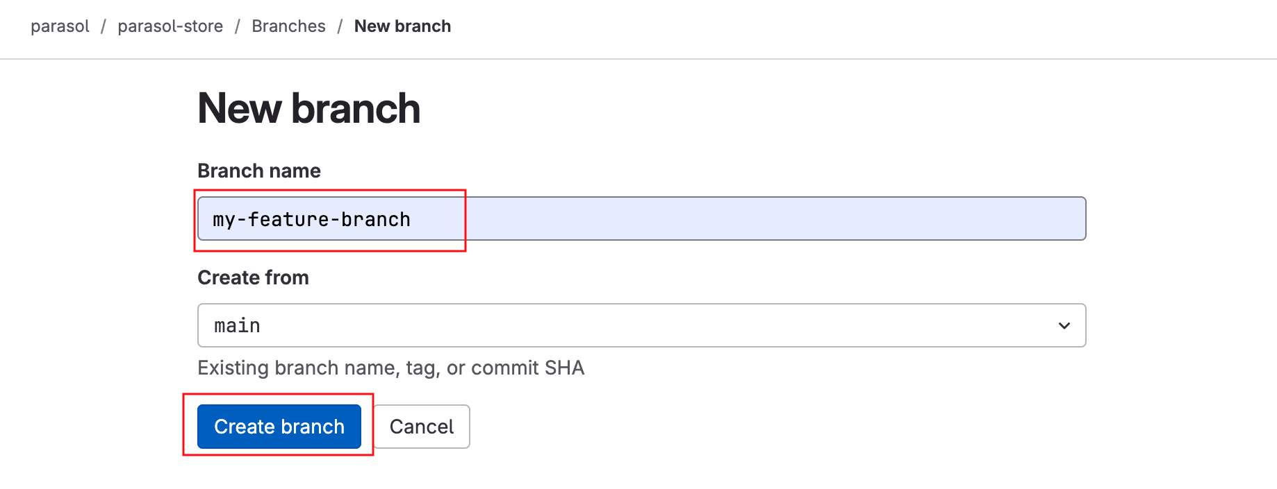 create branch name