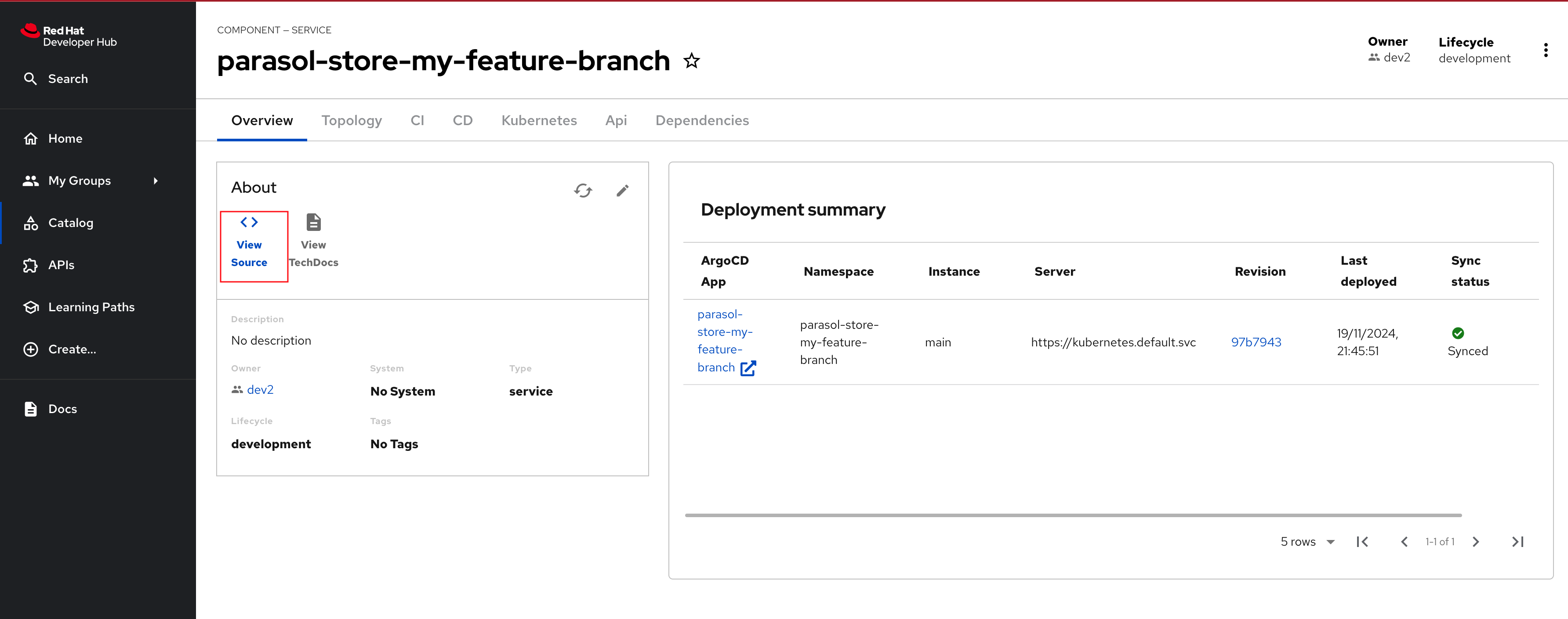 parasol branch component overview