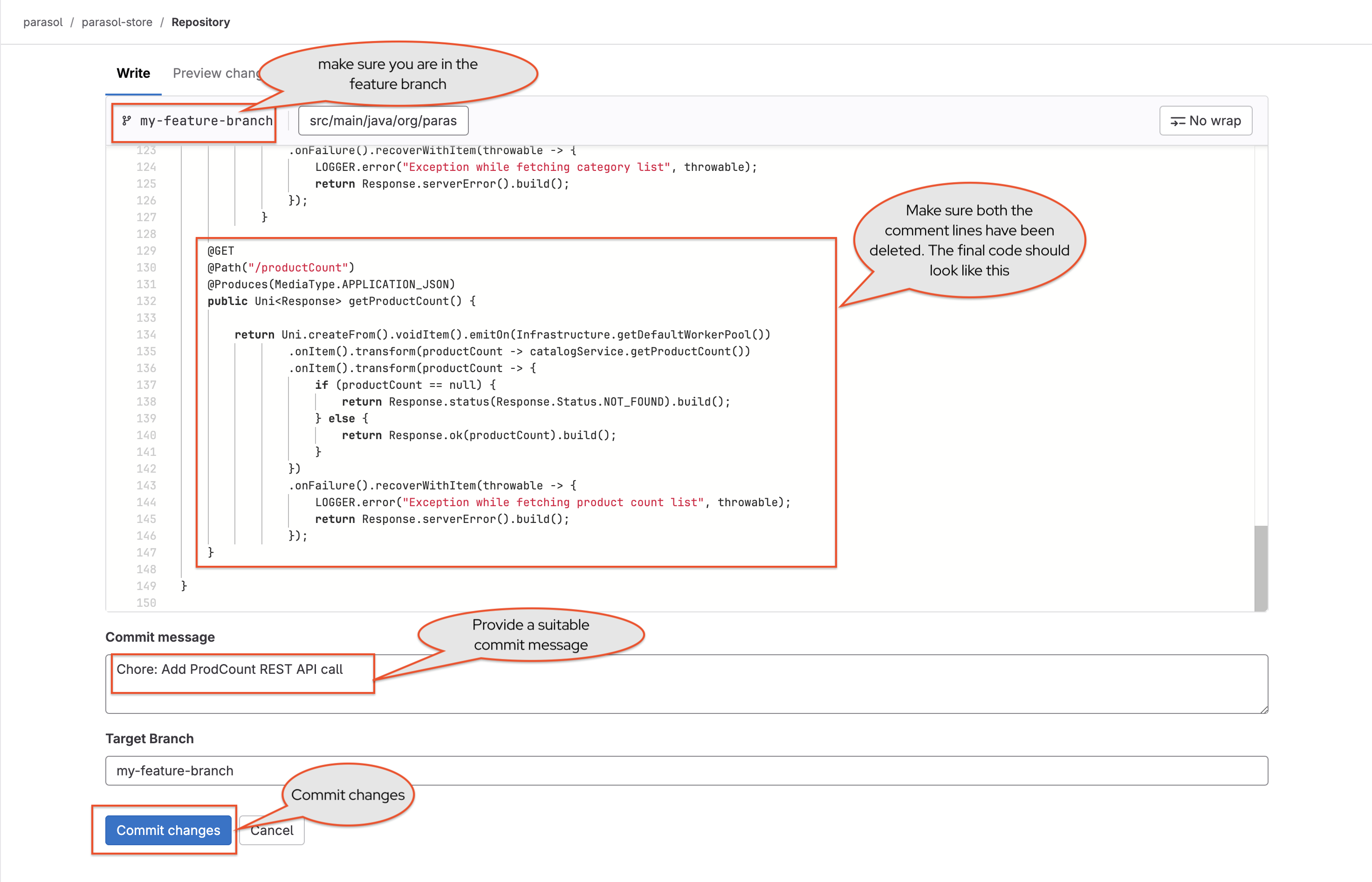 parasol un commented prodcount