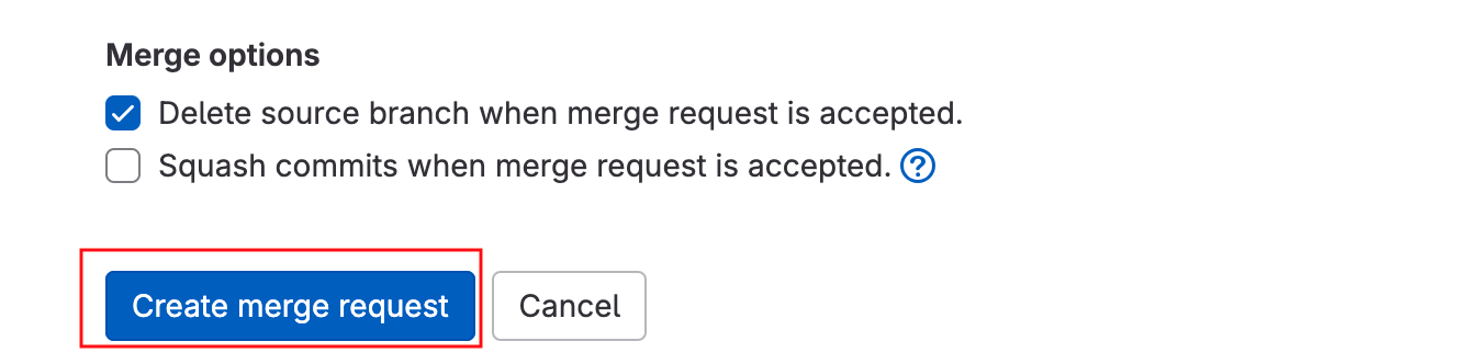 create merge alert