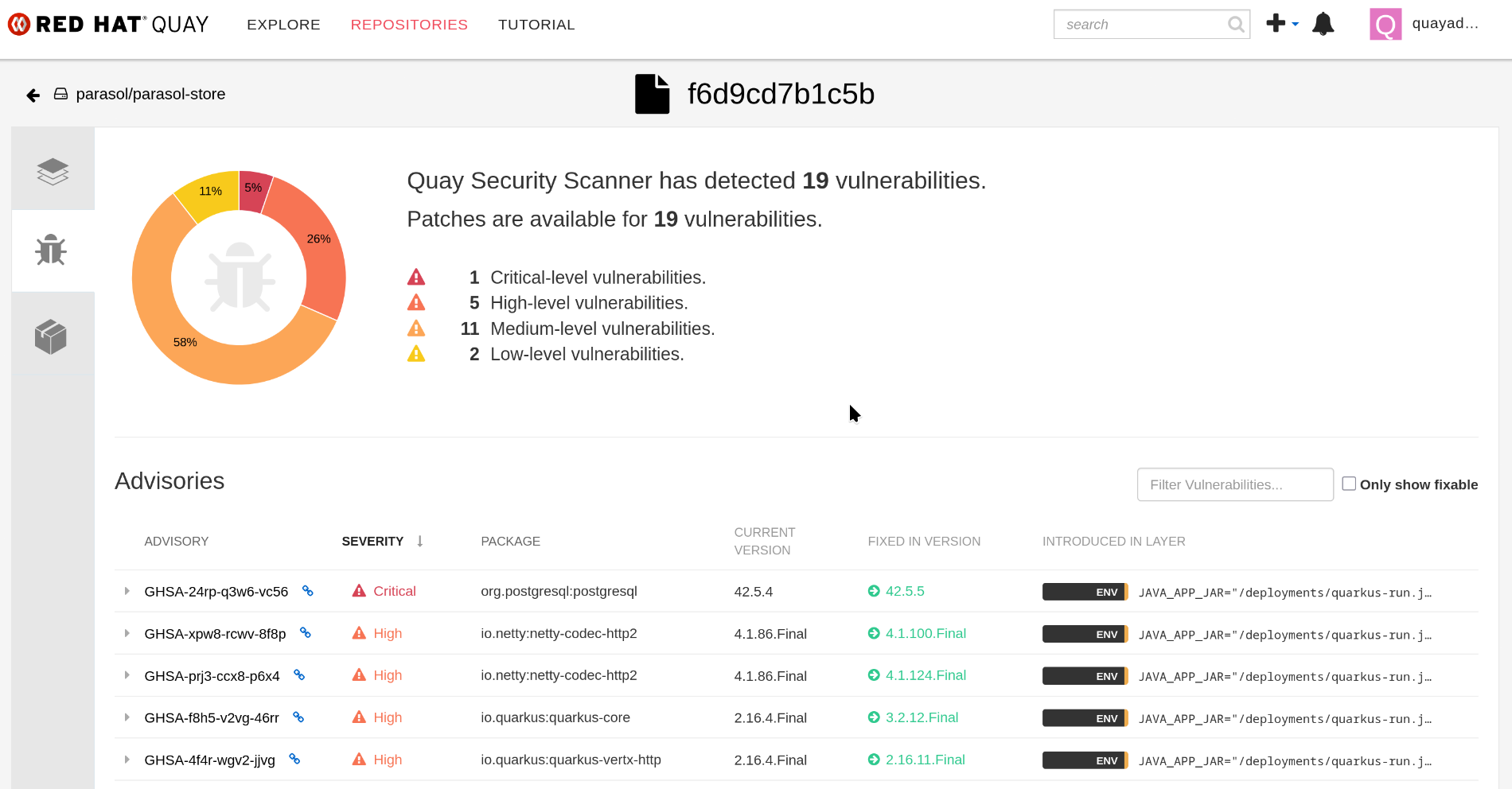 DevPipeline quay details
