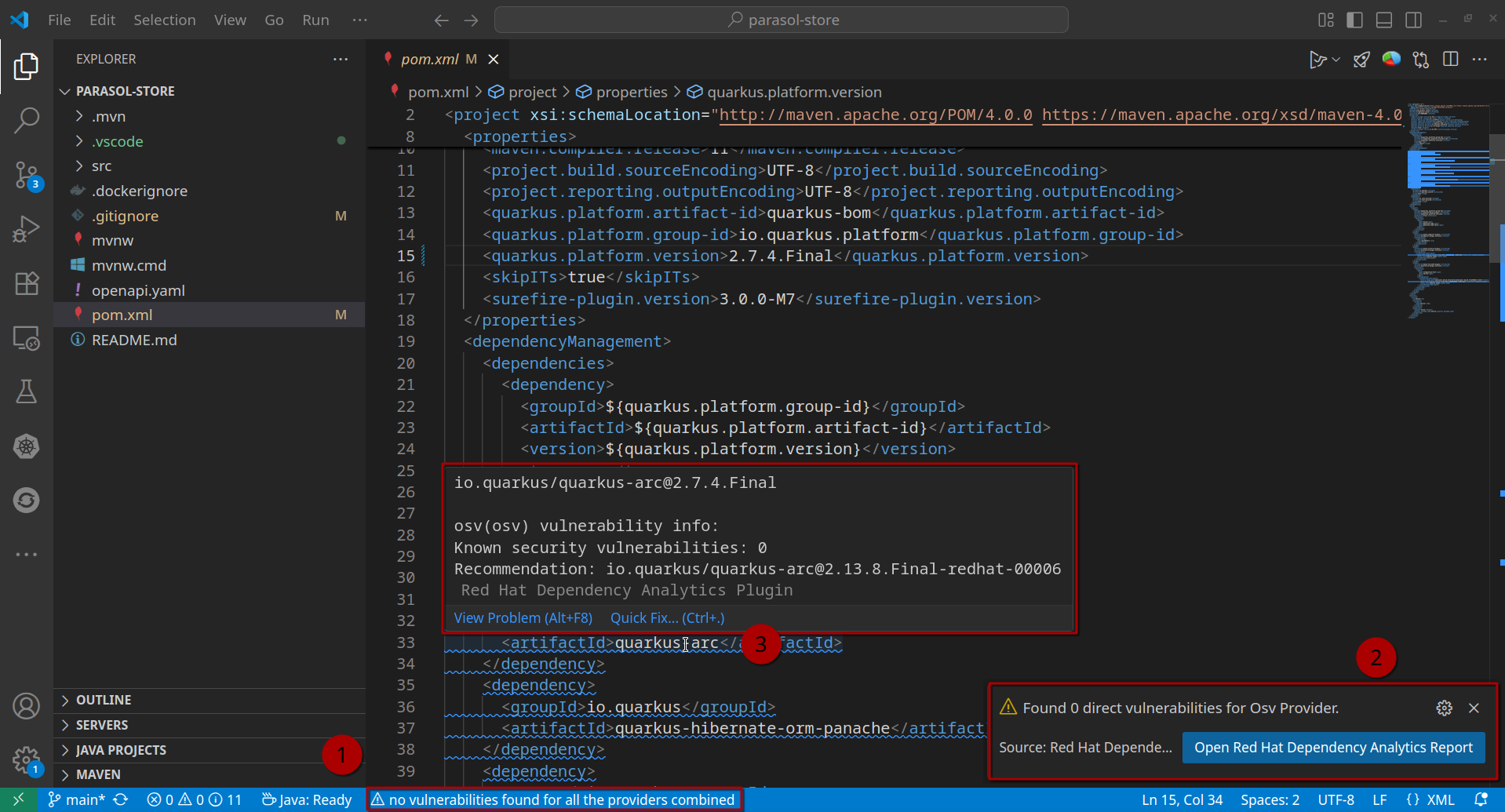 vscode analysis done