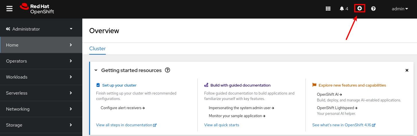 OpenShift Console Import