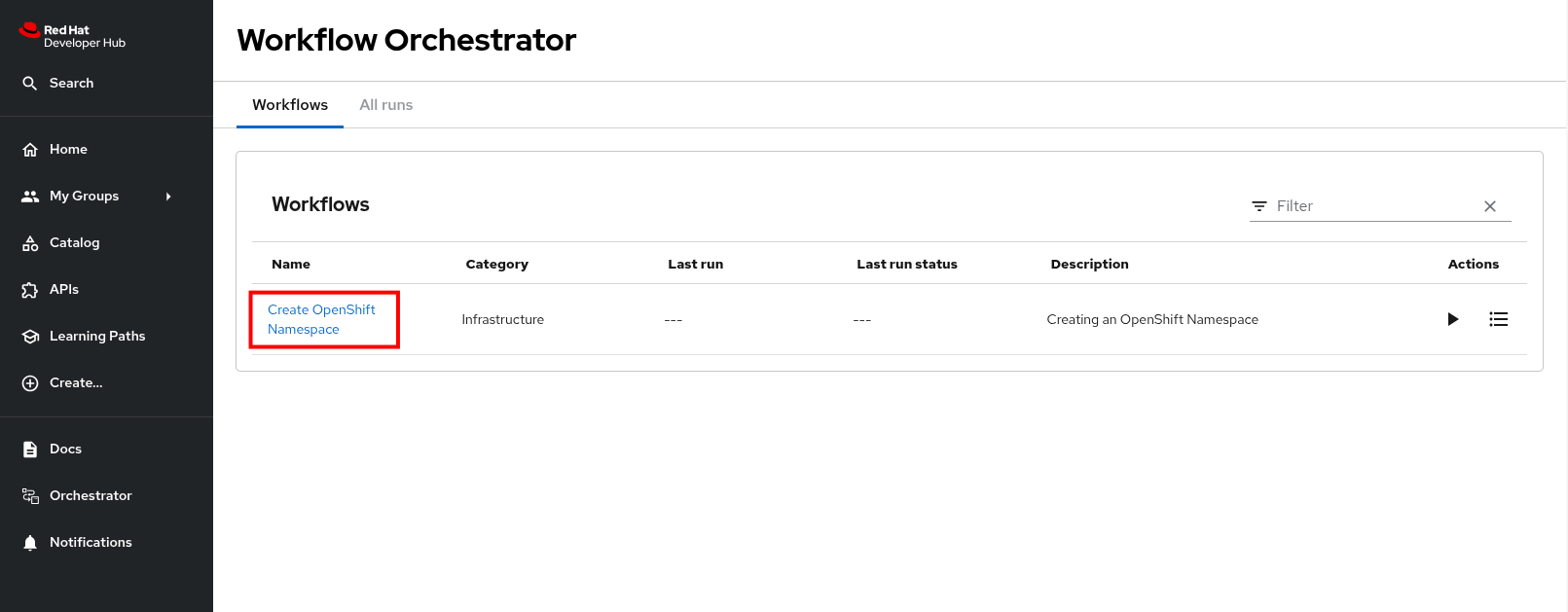 orchestrator select workflow