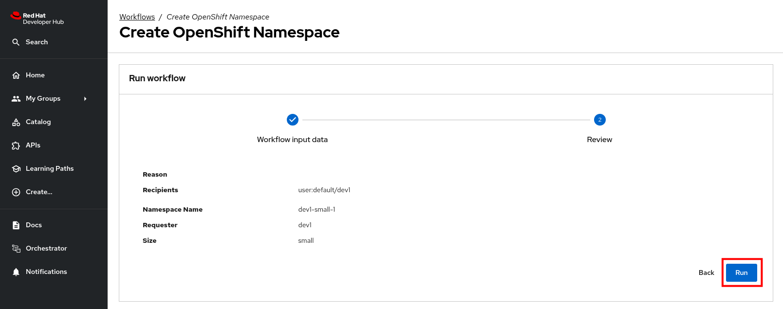 orchestrator workflow run 2