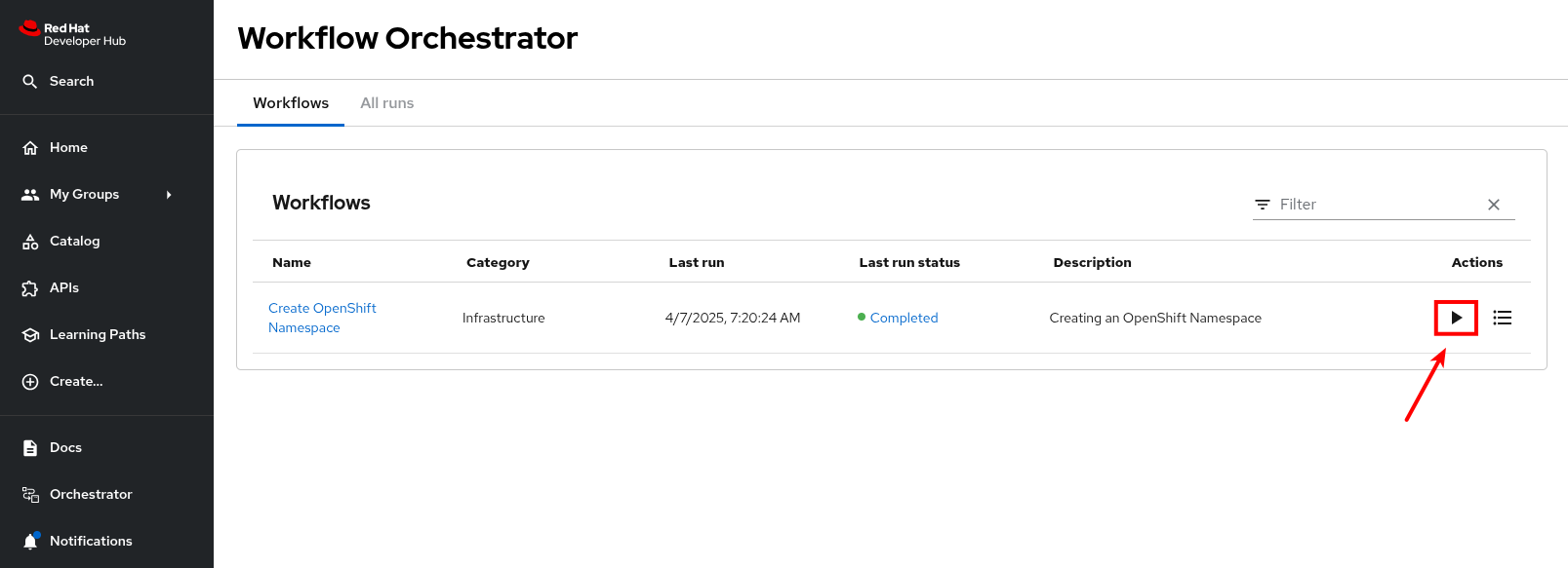 orchestrator workflow run 3