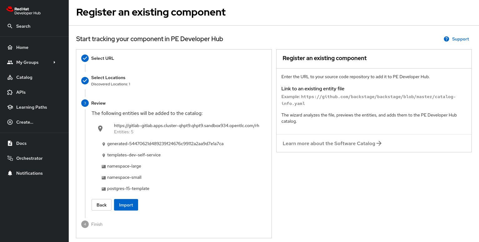 Registering Software Templates