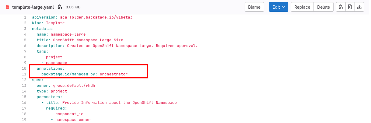 Template Namespace Large Annotation